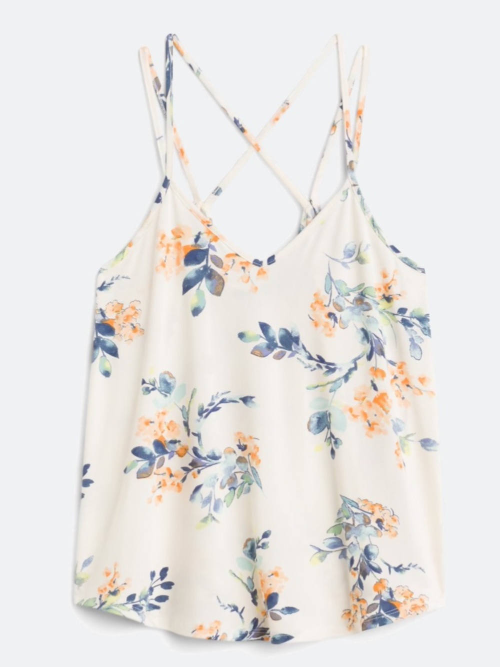 Papermoon Basima Back Detail Knit Floral Double-Strap Cami